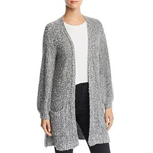 BB Dakota Women's Size XS "Coffee Date" Long Cardigan Gray Oversized Open Front